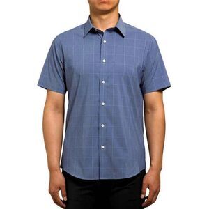 Lucky Brand Men’s Short Sleeve Blue Shirt Size M (15-15 1/2)
